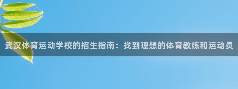 凯发官网下载平台是正规平台吗知乎：武汉体育运动学校的